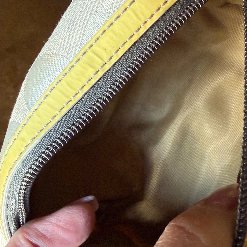 Pre loved Coach Wristlet with Yellow Accents - Picture 8 of 15